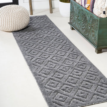 Portmany Neutral Diamond Trellis Indoor/outdoor Area Rug